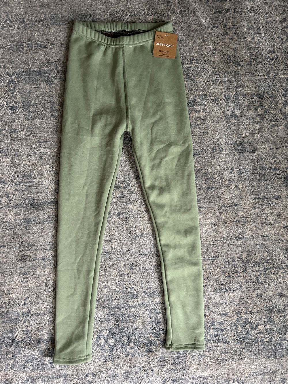 NWT Just Cozy Sage Green Fleece Lined Leggings